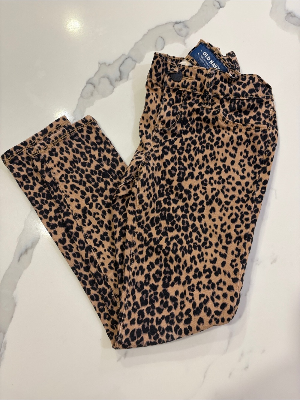 Old Navy Leopard Print Skinny Jeans in Tan and Black